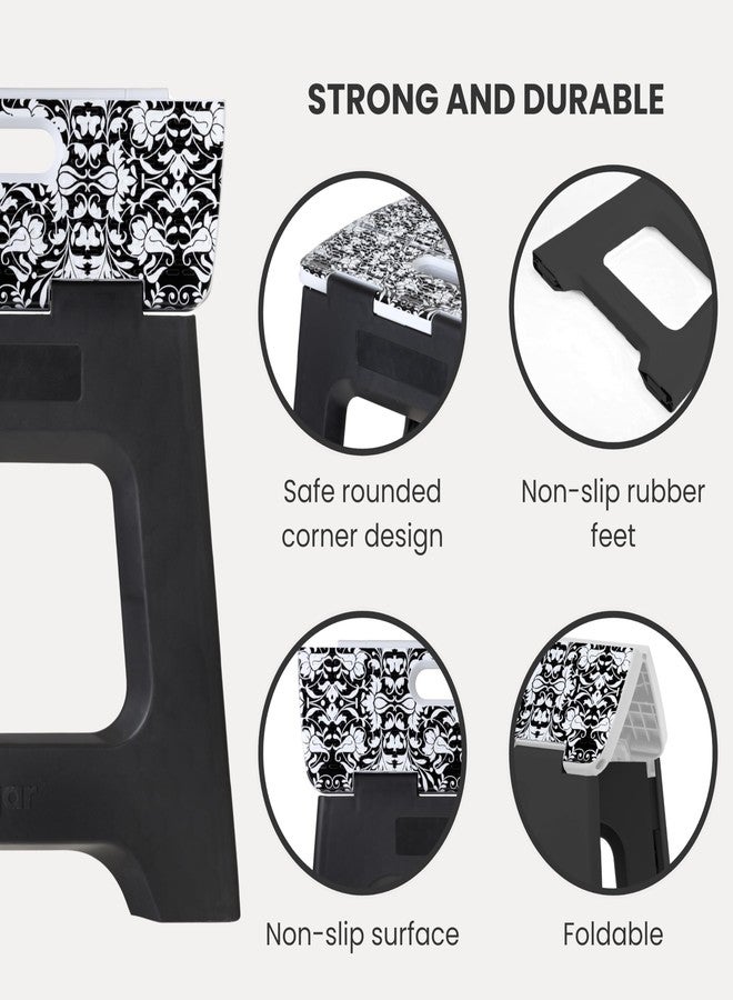 Vigar Compact Step Stool Foldable, 12-1/2-inch Step Stools for Adults up to 330 Pound, Lightweight Stool, Non-Slip Folding Step Stool, Rococco Black - Image 4